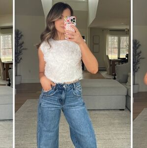 HYFVE White Flowered Ruffled Sleeveless "HONEYMOON" Top!!